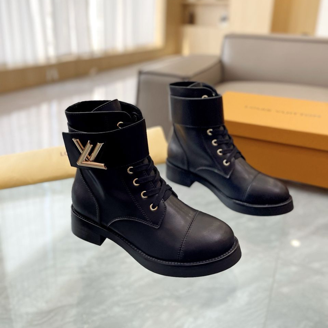LV Wonderland Black Logo Boot