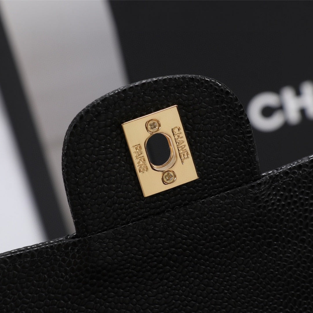 CHN Classic Bag with Black and Gold Details 25cm