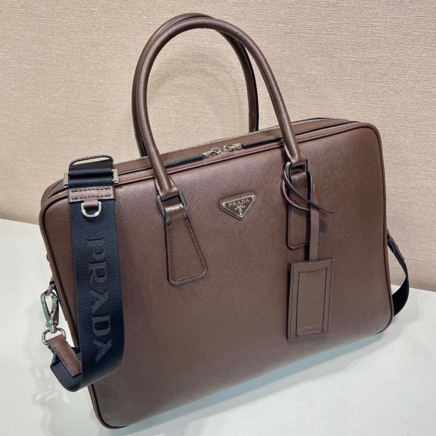 Brown Prd bag with handle