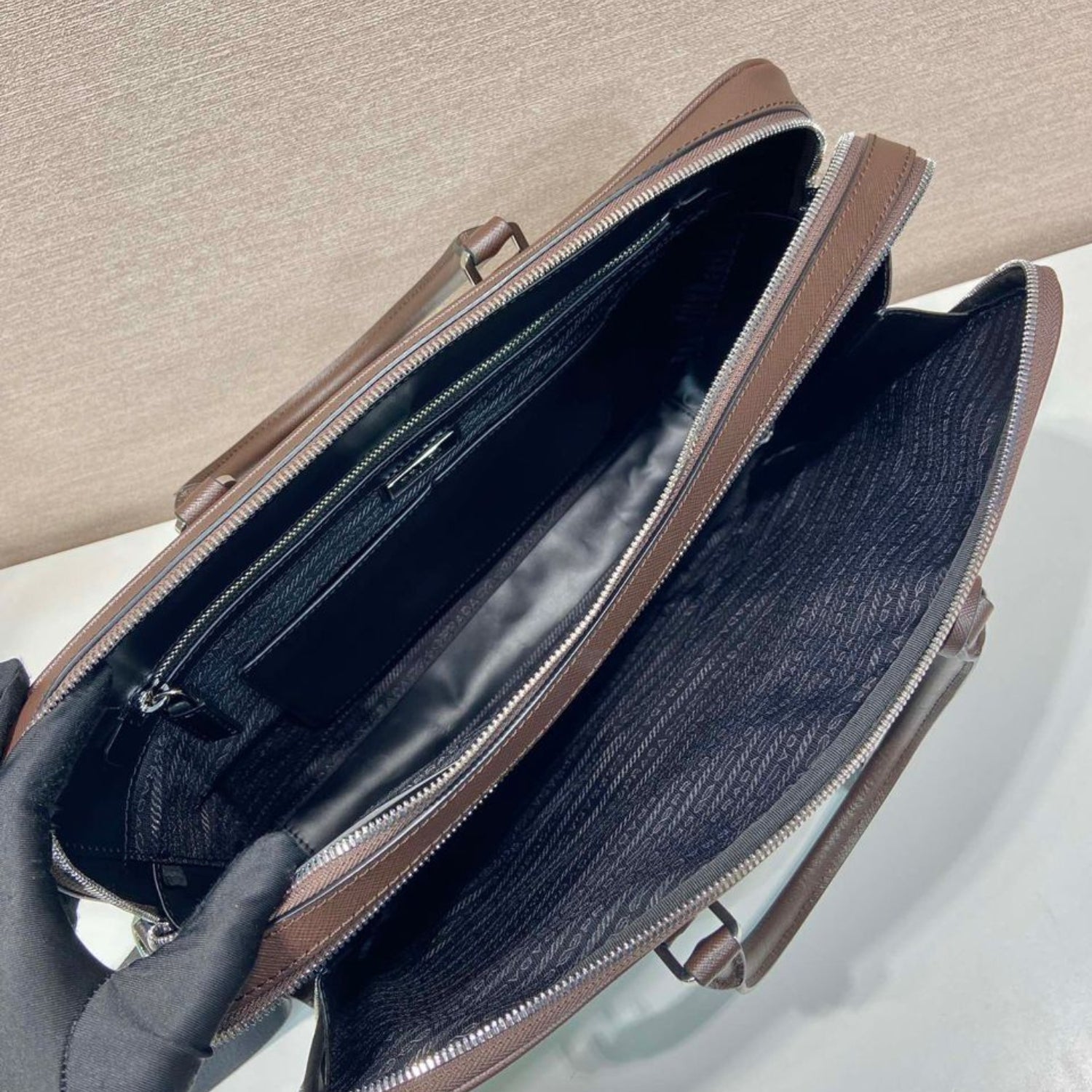 Brown Prd bag with handle