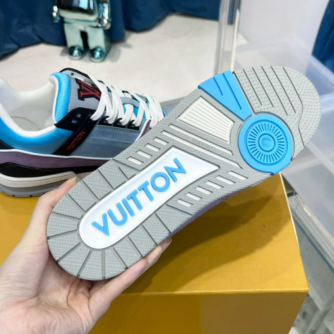 LV Trainer Blue and Lilac Sneakers