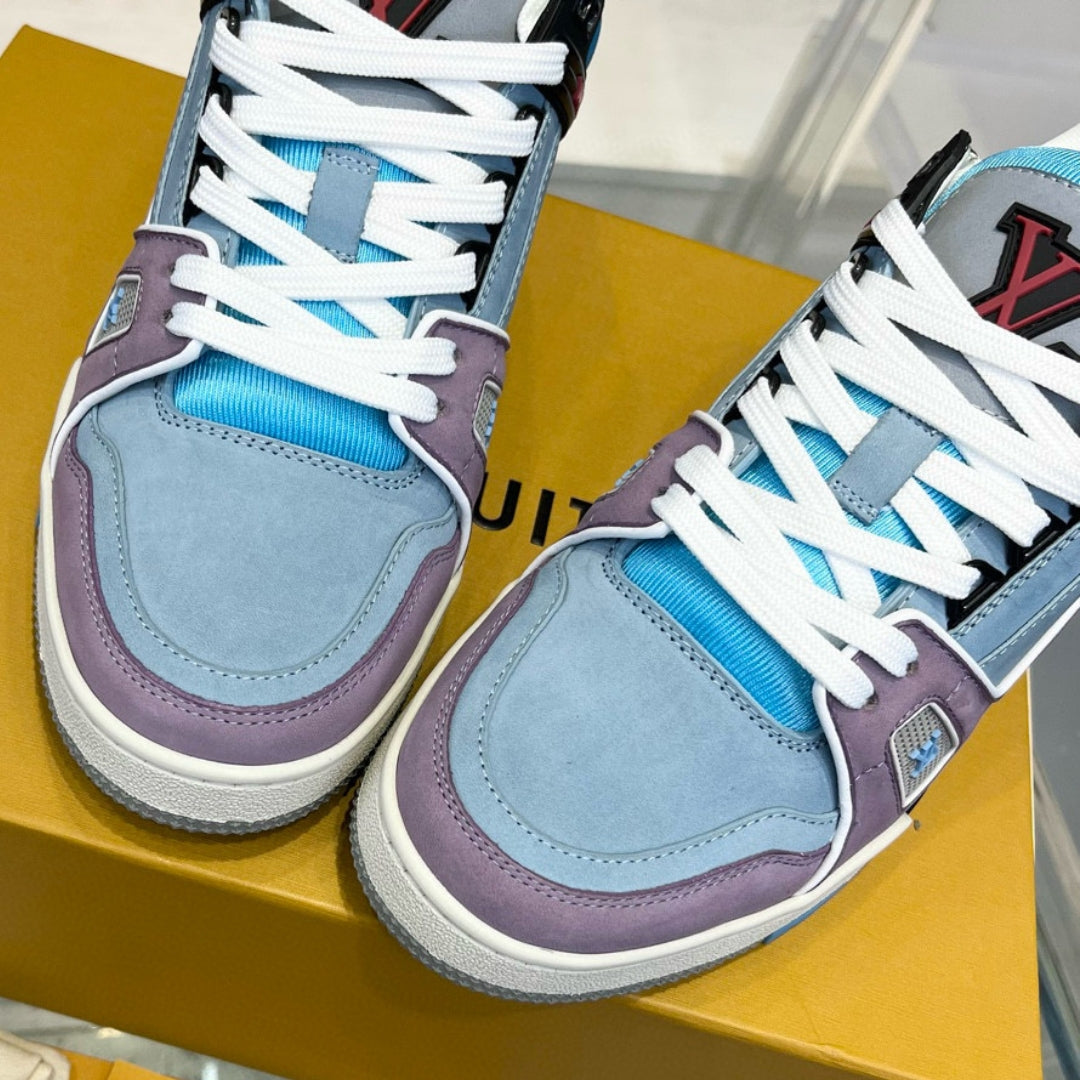 LV Trainer Blue and Lilac Sneakers