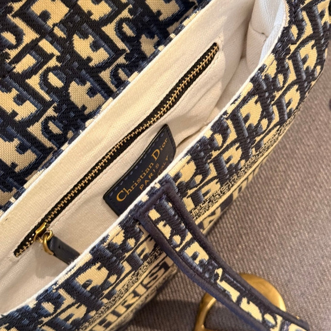 Dio Saddle Bag Small Canzas Oblique Blue 25cm