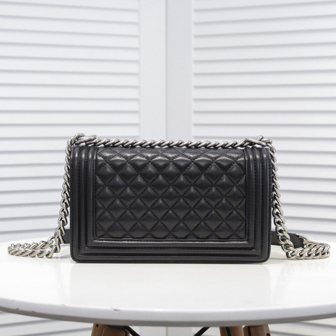 CHN Boy Black and Silver Bag 25cm