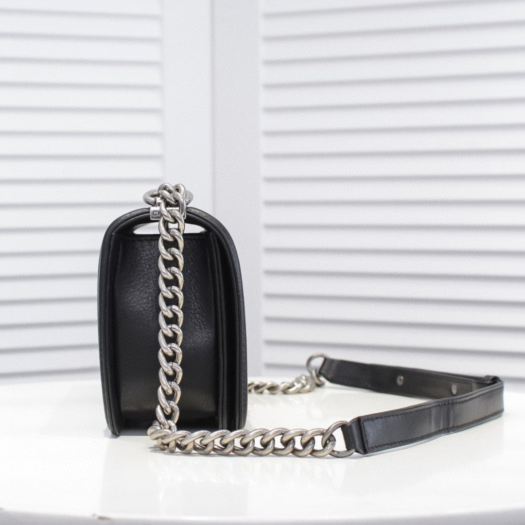 CHN Boy Black and Silver Bag 25cm