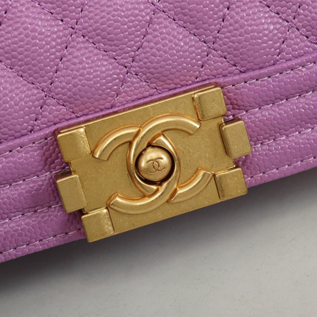 CHN Boy Bag Light Purple with Gold 25cm