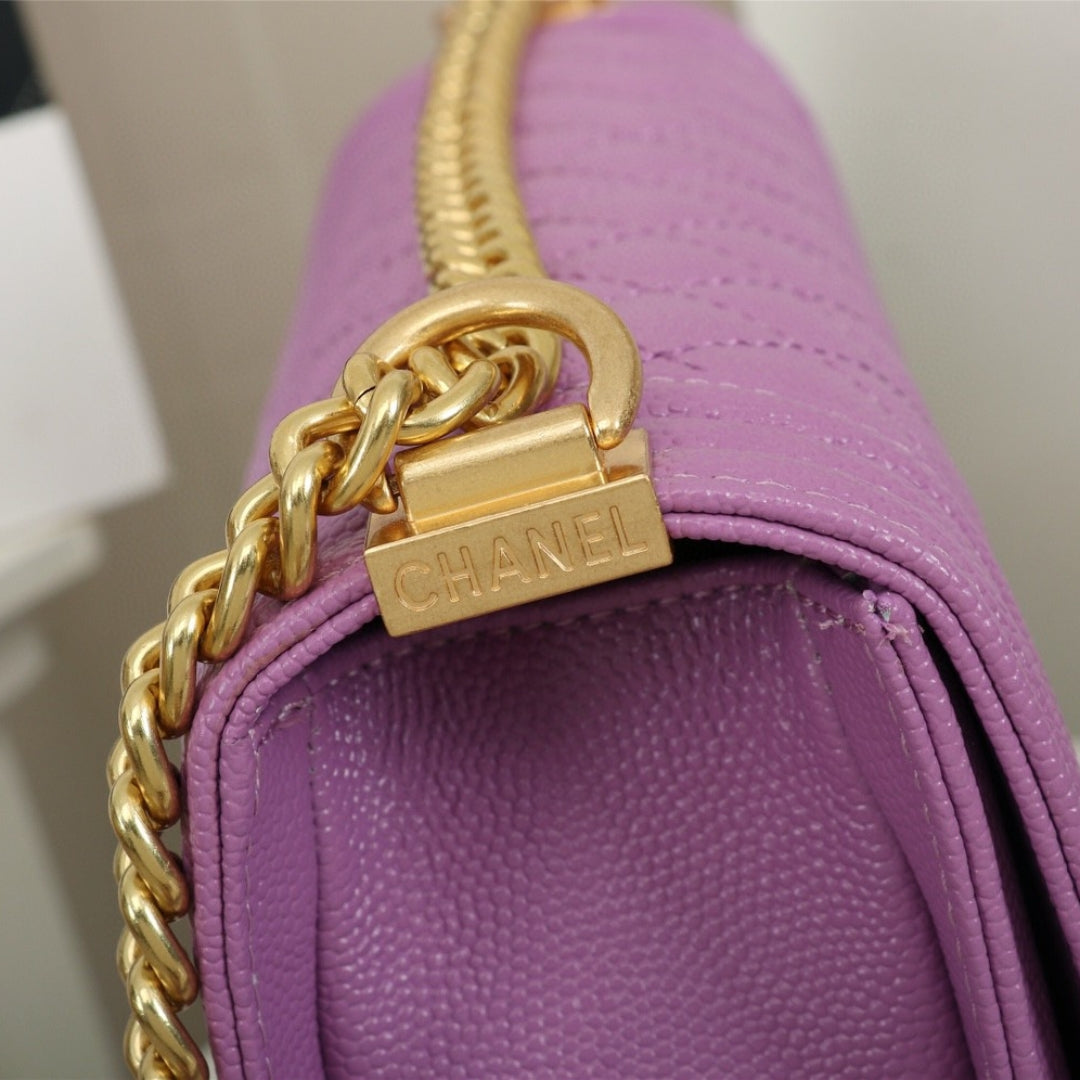 CHN Boy Bag Light Purple with Gold 25cm