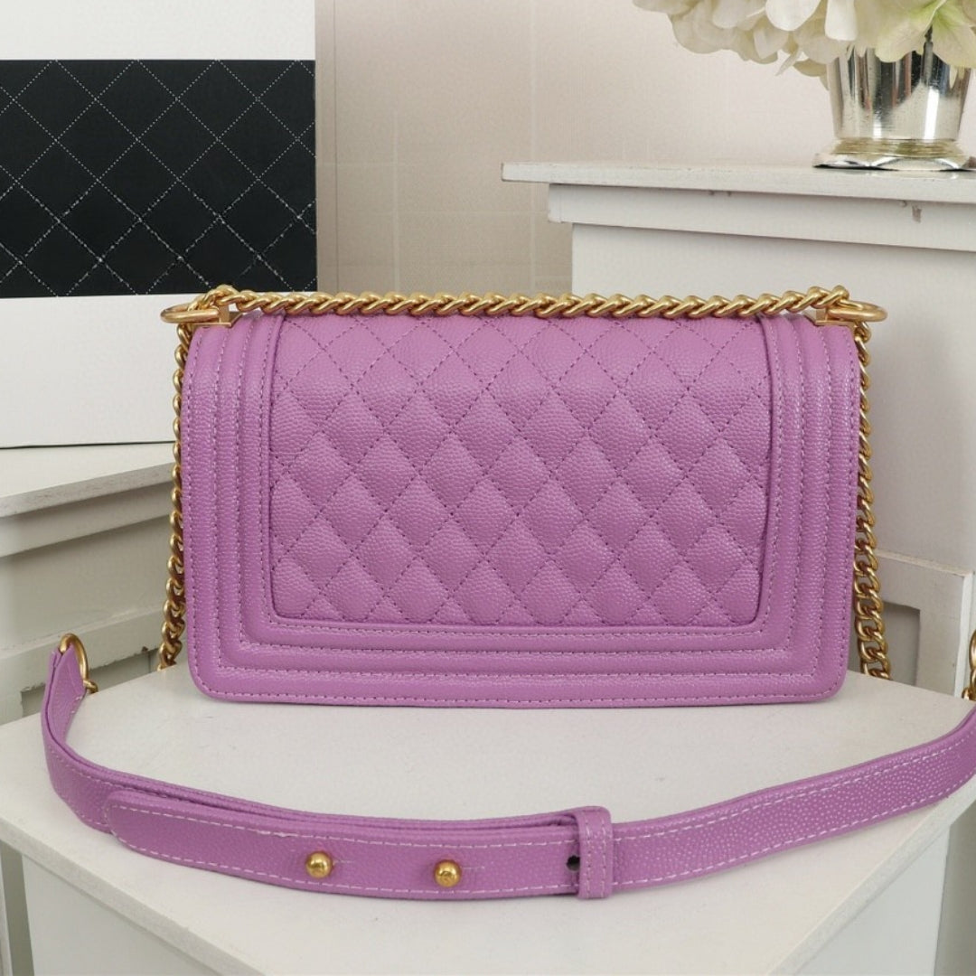 CHN Boy Bag Light Purple with Gold 25cm