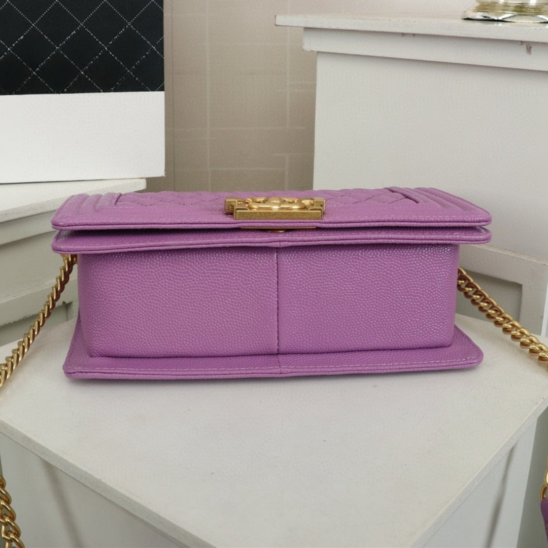 CHN Boy Bag Light Purple with Gold 25cm