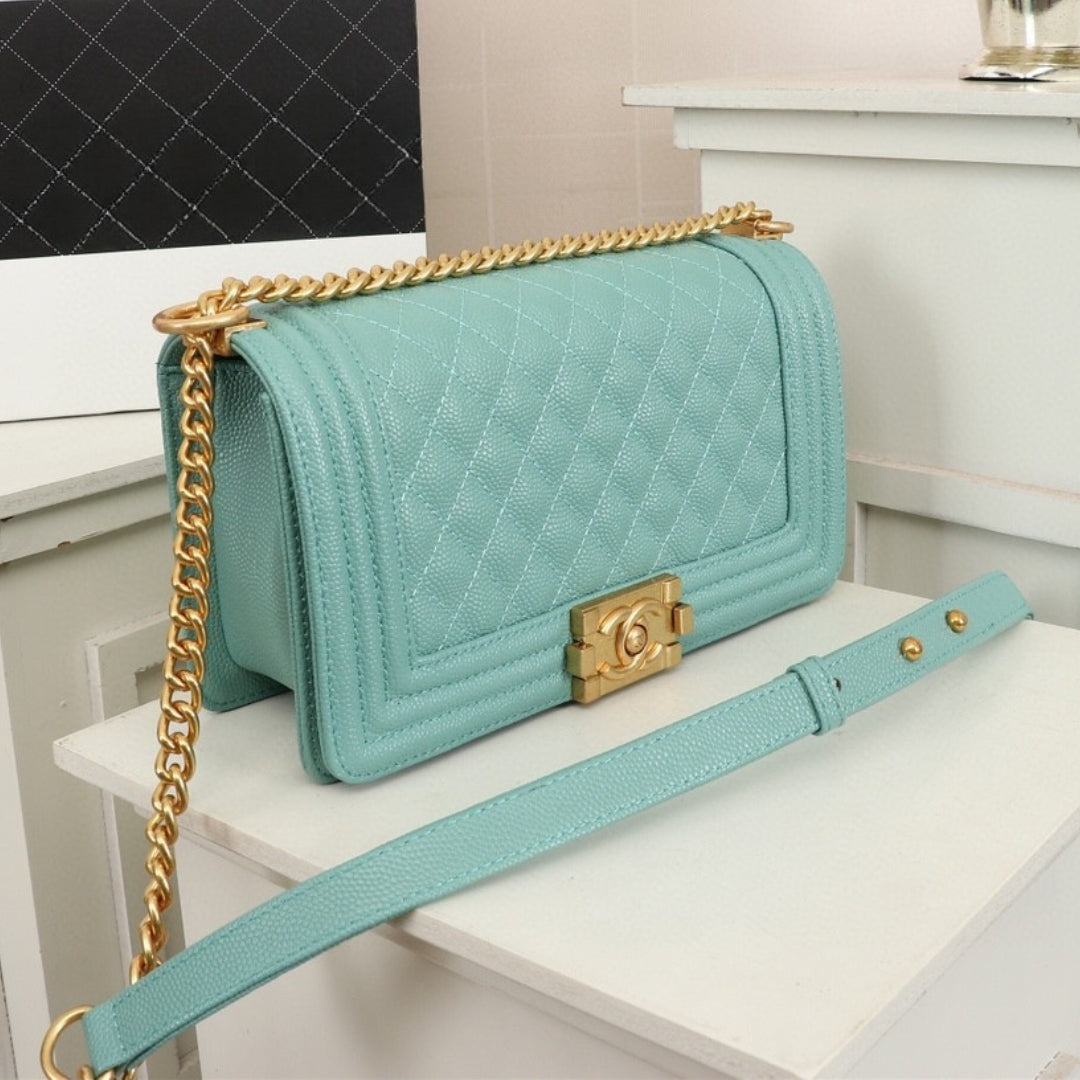 CHN Boy Bag Light Green with Gold 25cm