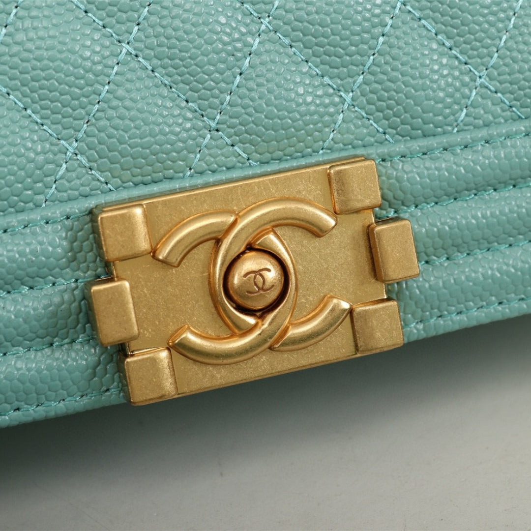 CHN Boy Bag Light Green with Gold 25cm