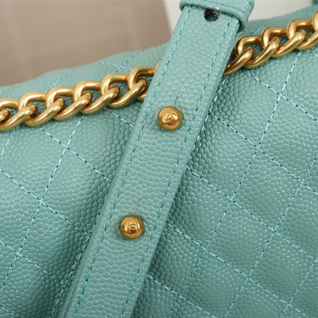 CHN Boy Bag Light Green with Gold 25cm