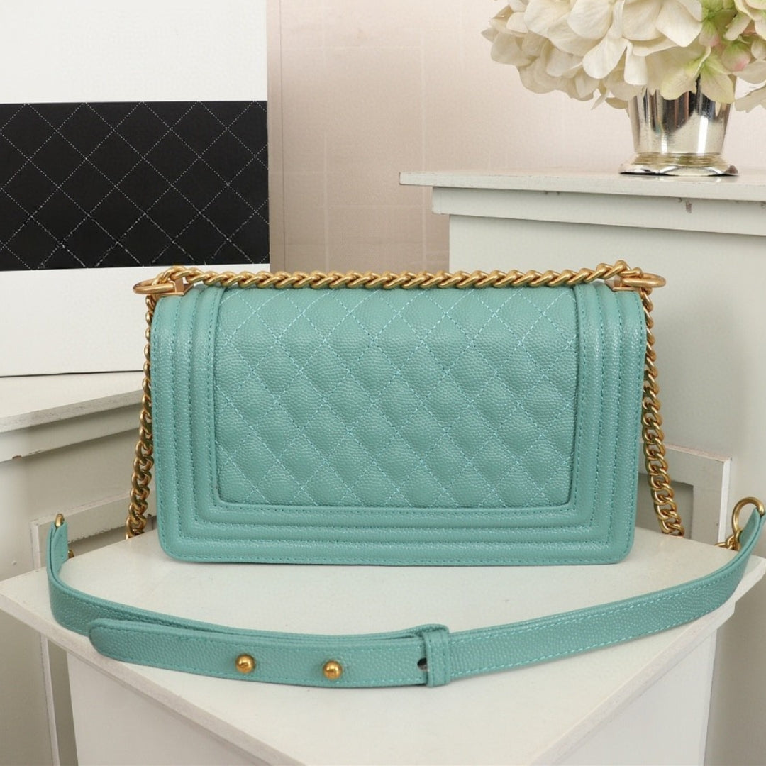 CHN Boy Bag Light Green with Gold 25cm