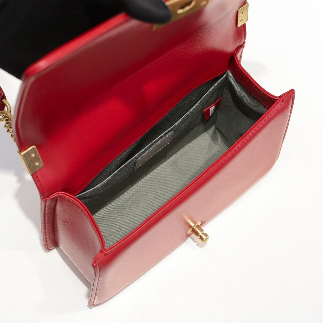 CHN Boy Bag Red with Gold 25cm