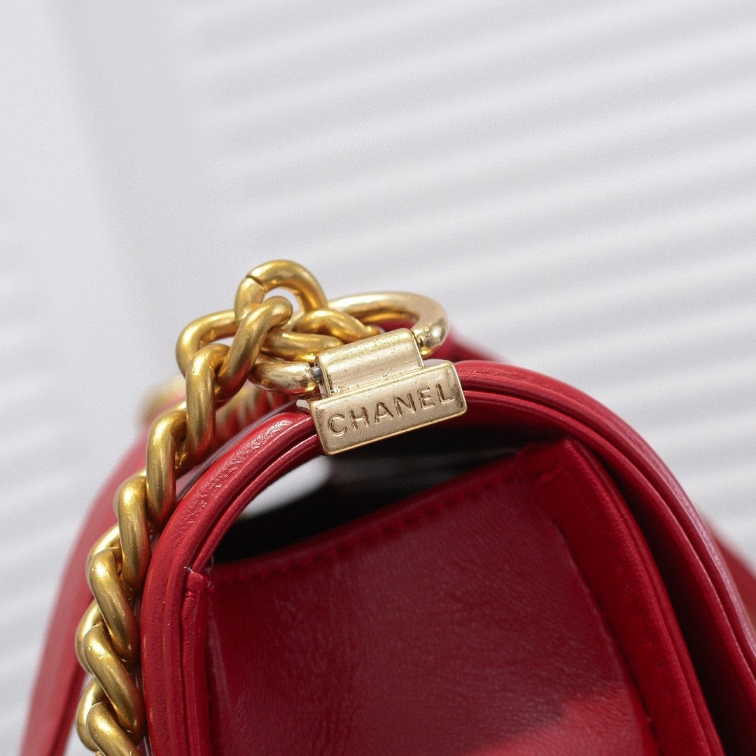 CHN Boy Bag Red with Gold 25cm