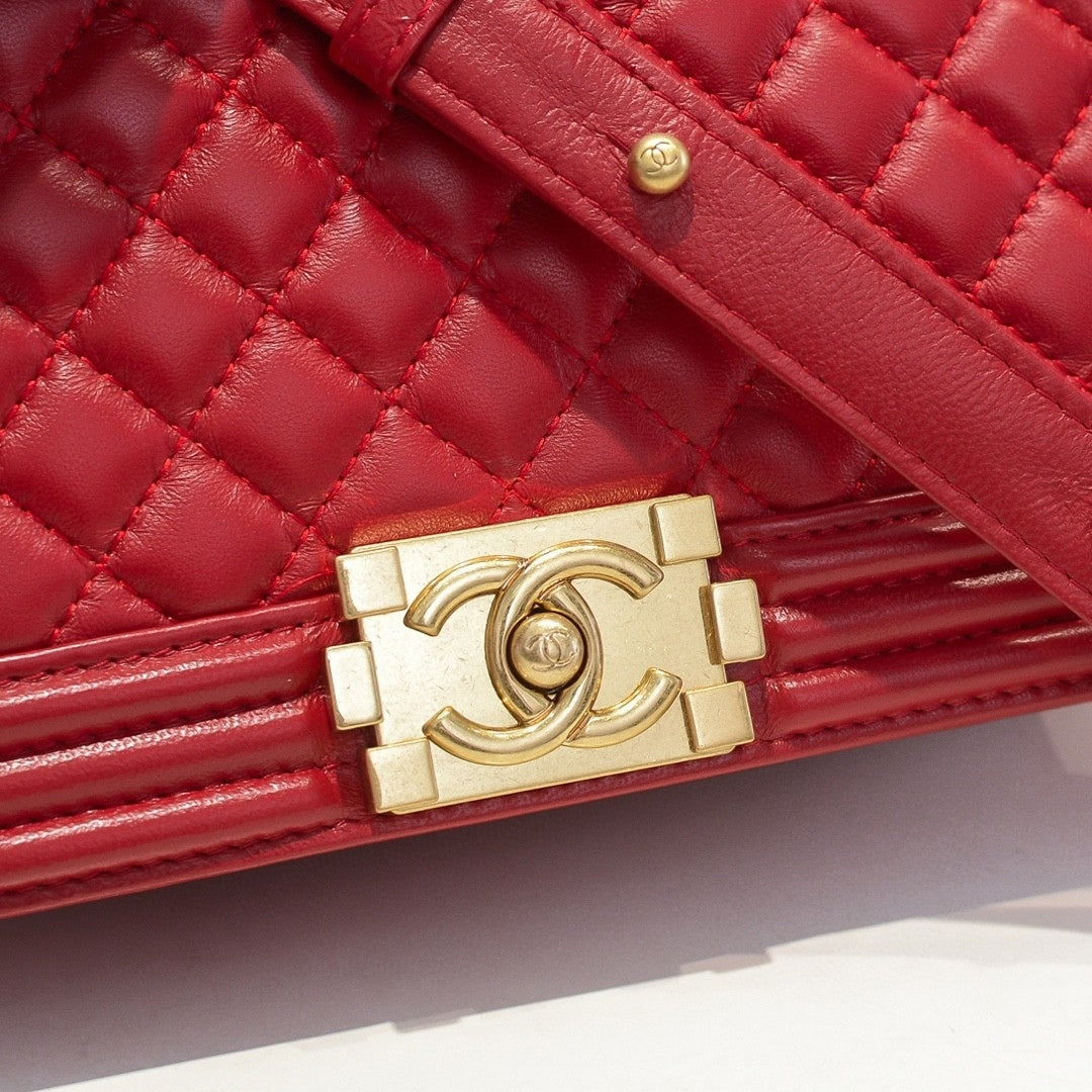 CHN Boy Bag Red with Gold 25cm