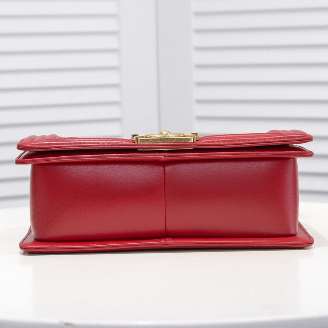 CHN Boy Bag Red with Gold 25cm