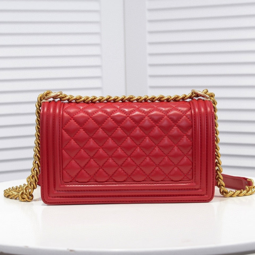 CHN Boy Bag Red with Gold 25cm