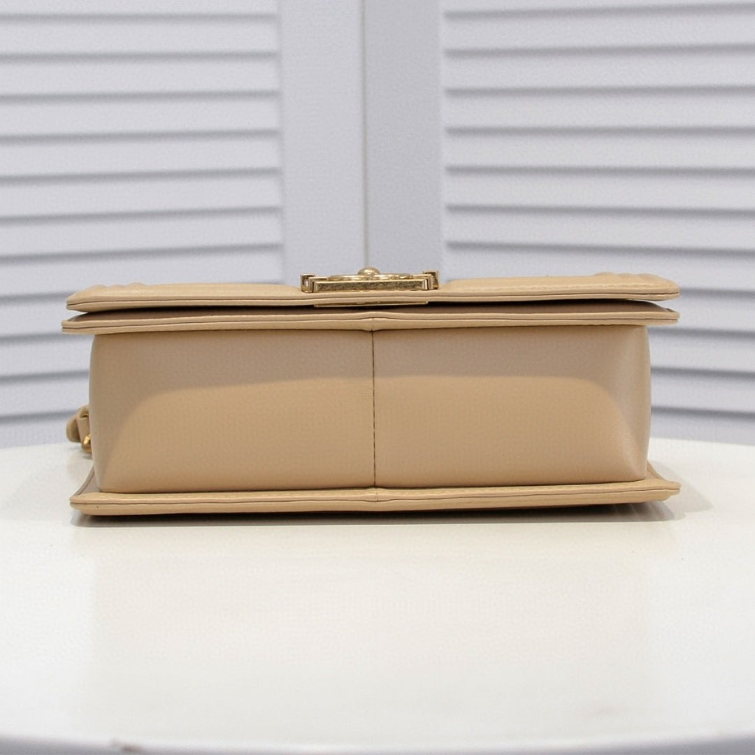CHN Boy Beige and Gold Bag 25cm