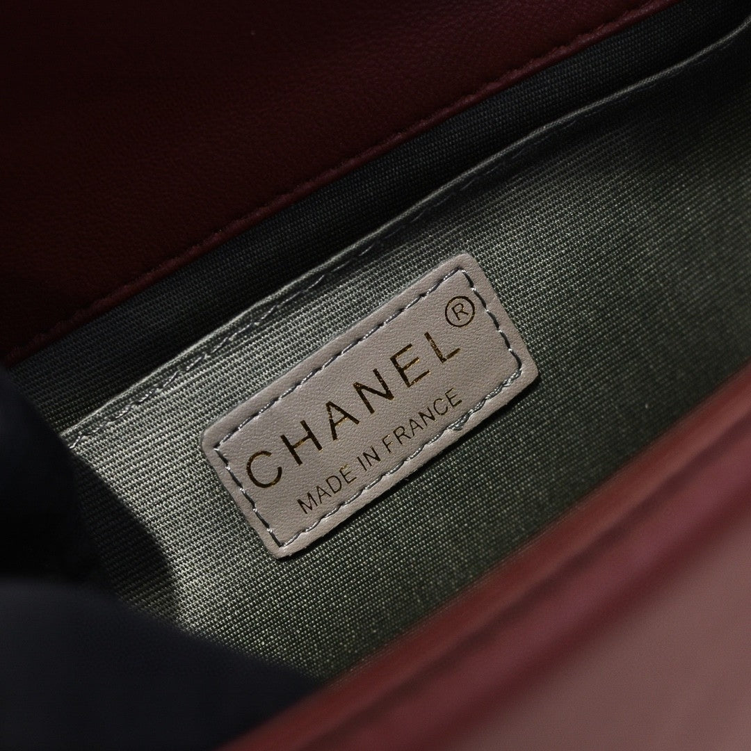 CHN Boy Bag Reddish Brown with Gold 25cm