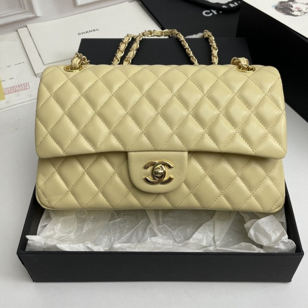 CHN Classic Light Yellow and Gold Bag 25cm