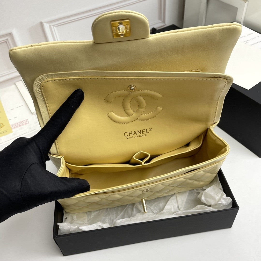 CHN Classic Light Yellow and Gold Bag 25cm