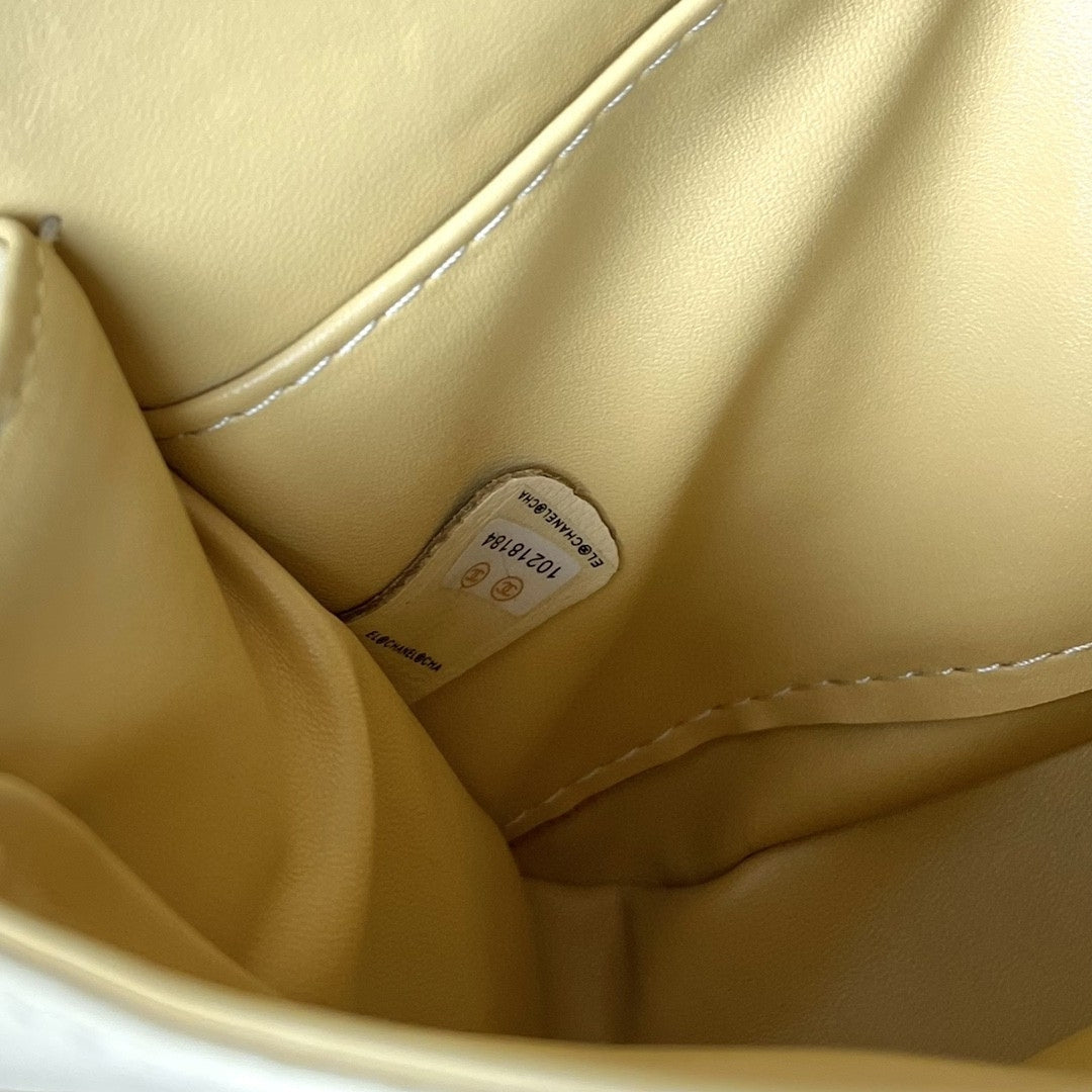 CHN Classic Light Yellow and Gold Bag 25cm