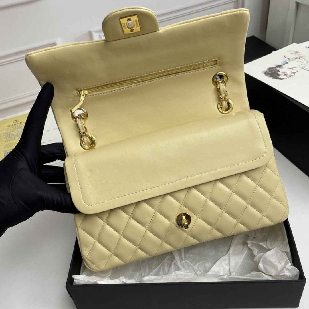 CHN Classic Light Yellow and Gold Bag 25cm