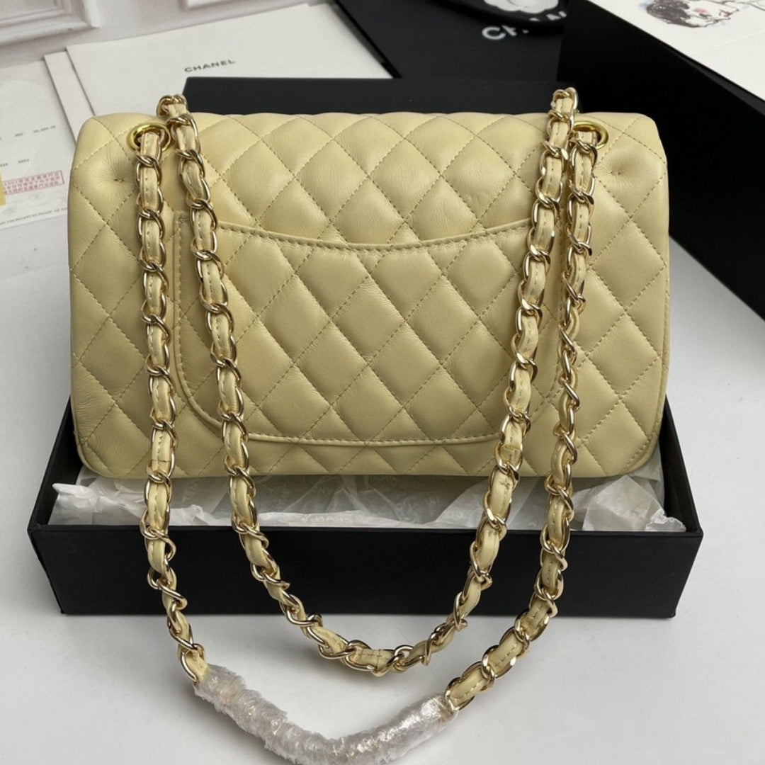 CHN Classic Light Yellow and Gold Bag 25cm