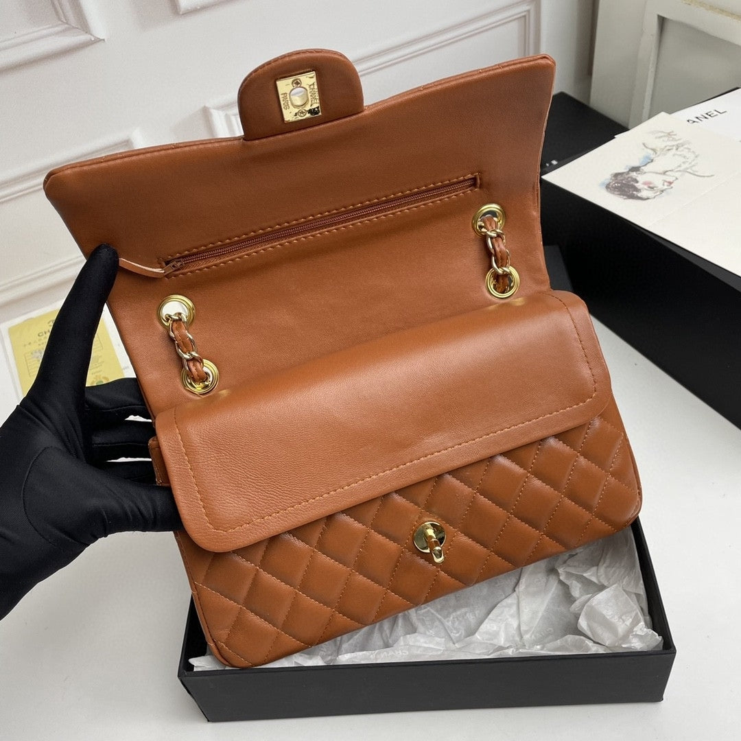 CHN Classic Brown and Gold Bag 25cm