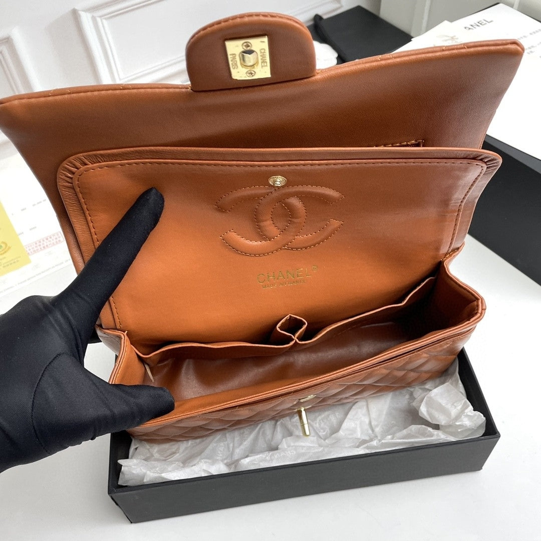 CHN Classic Brown and Gold Bag 25cm