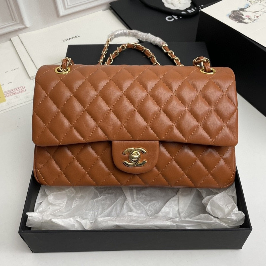 CHN Classic Brown and Gold Bag 25cm