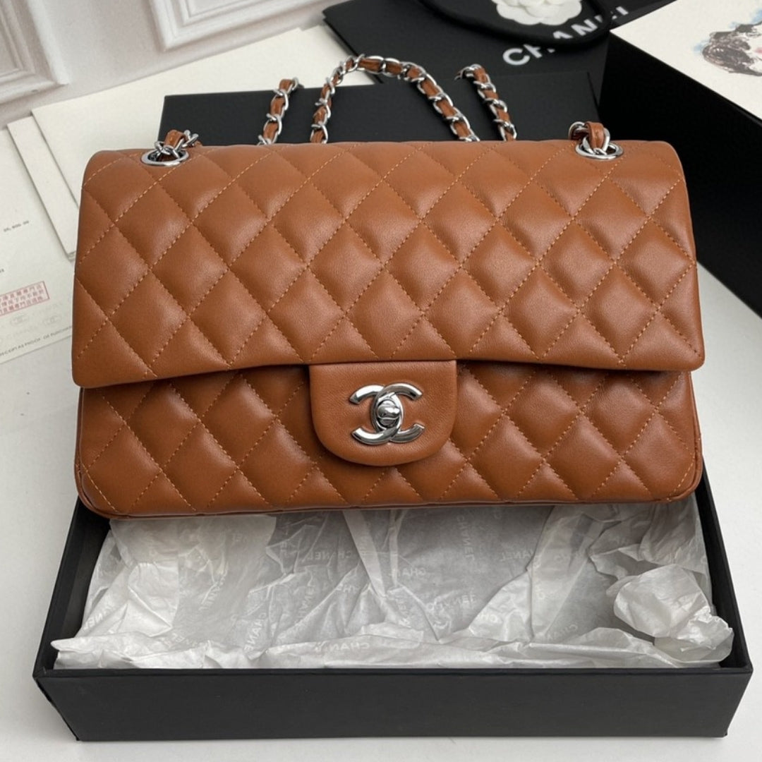 CHN Classic Brown and Silver Bag 25cm
