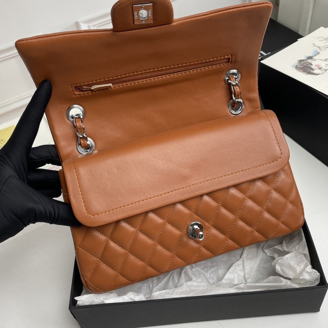 CHN Classic Brown and Silver Bag 25cm