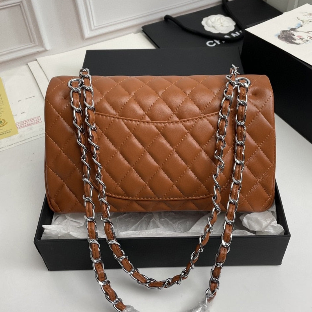 CHN Classic Brown and Silver Bag 25cm