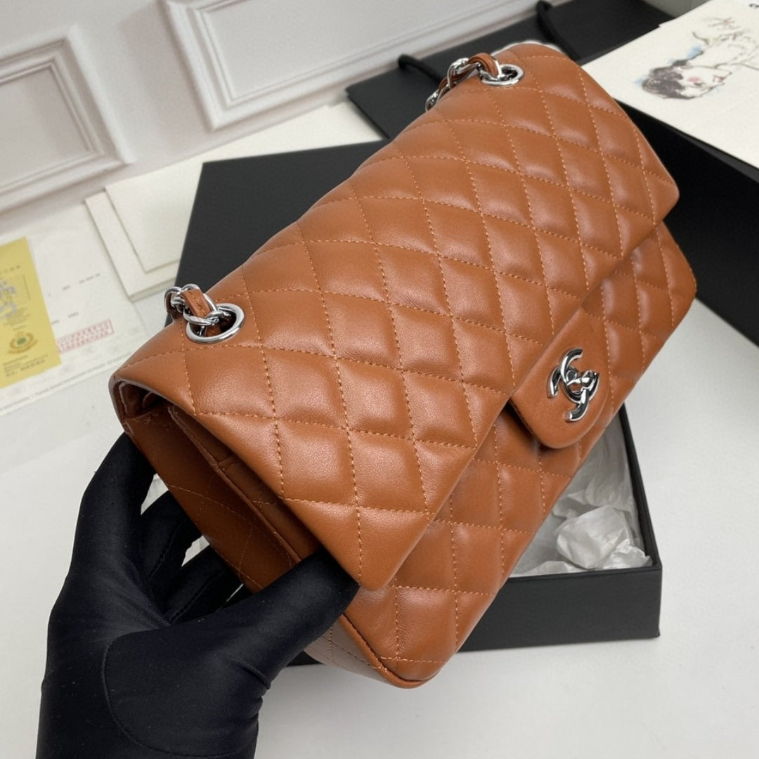 CHN Classic Brown and Silver Bag 25cm