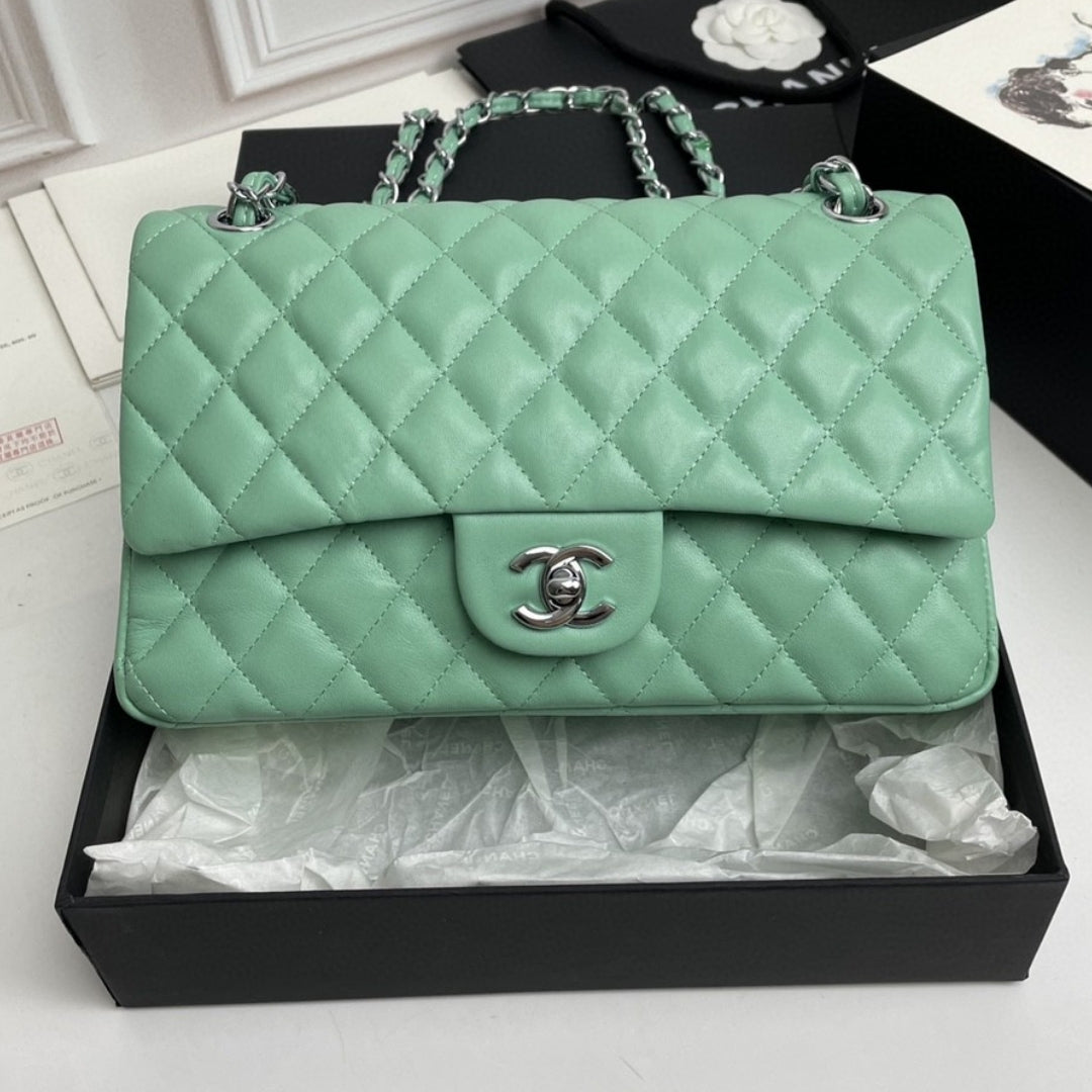 CHN Classic Light Green and Silver Bag 25cm