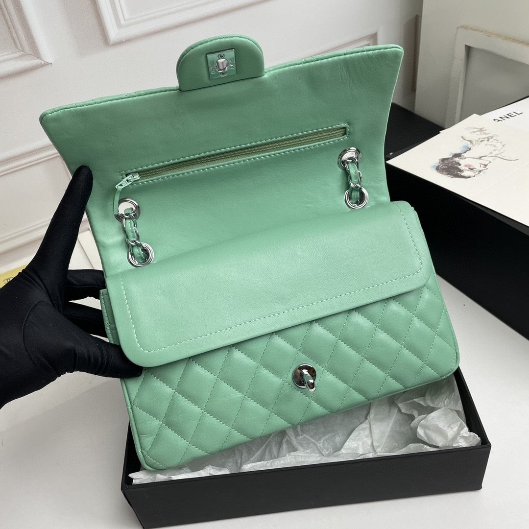 CHN Classic Light Green and Silver Bag 25cm