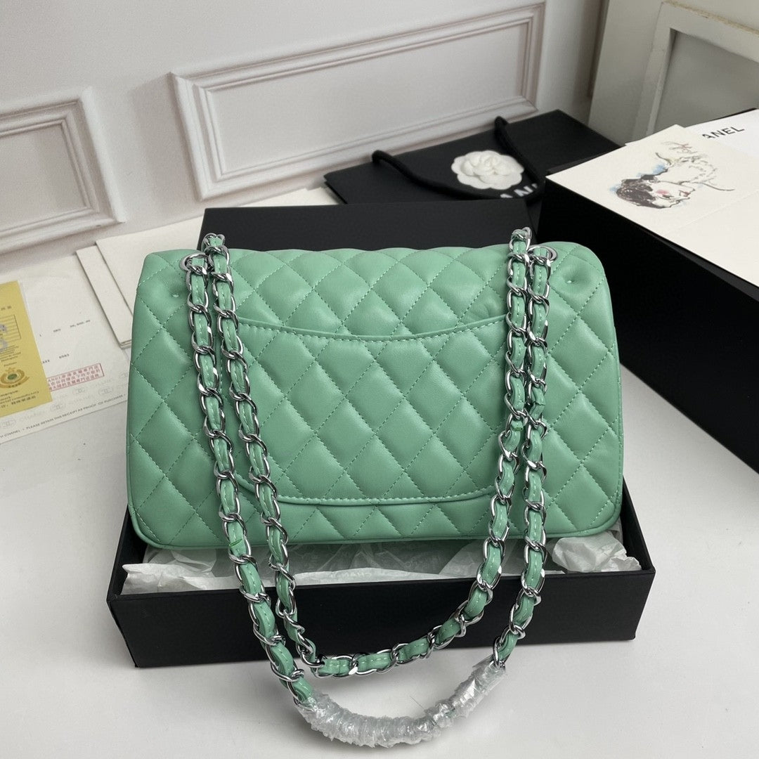 CHN Classic Light Green and Silver Bag 25cm