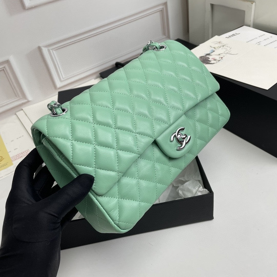 CHN Classic Light Green and Silver Bag 25cm
