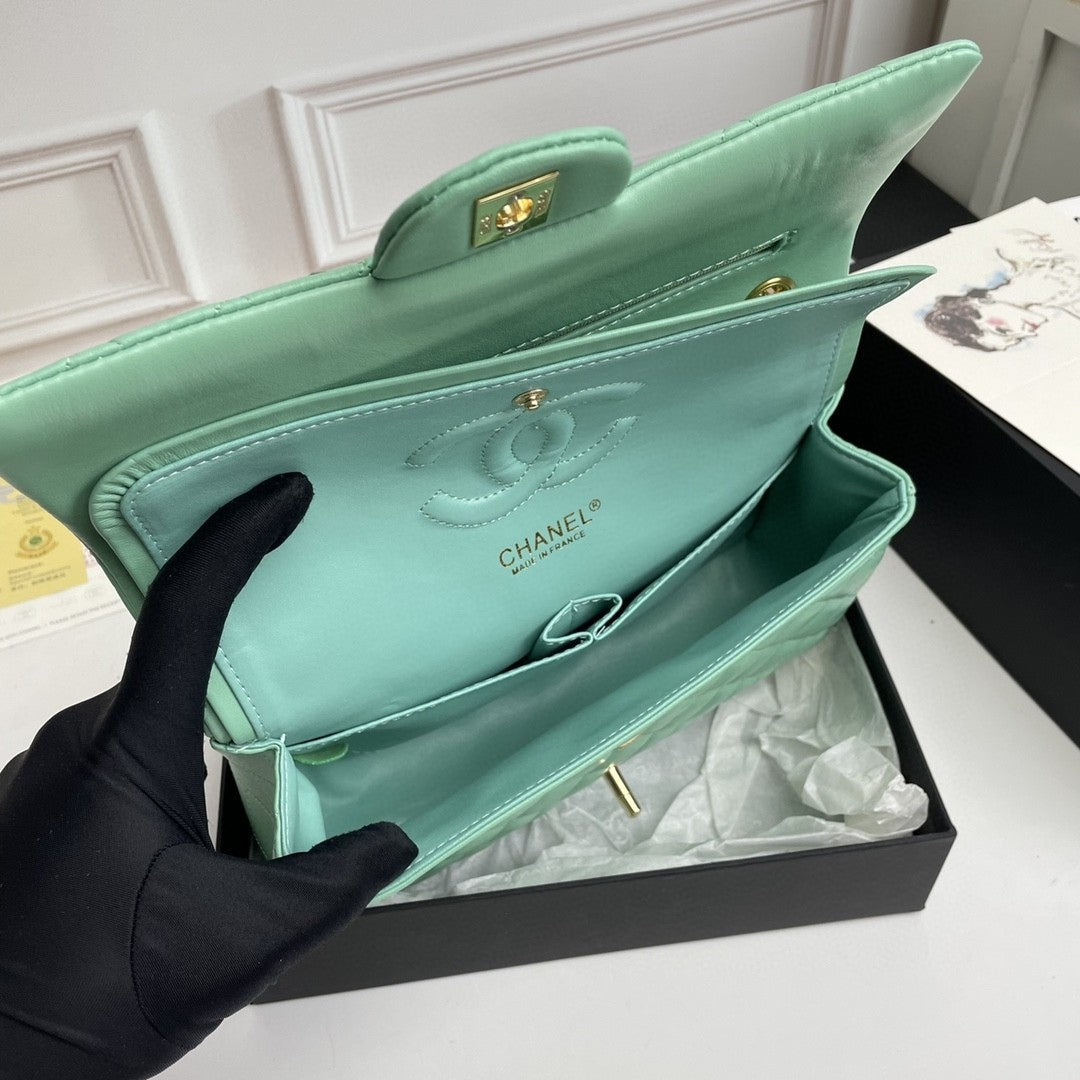CHN Classic Light Green Bag with Gold 25cm