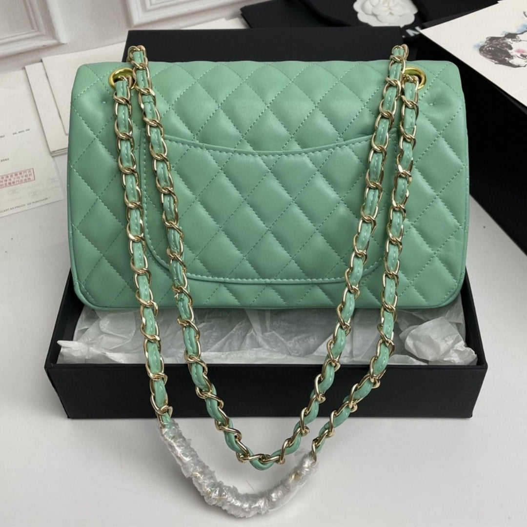 CHN Classic Light Green Bag with Gold 25cm