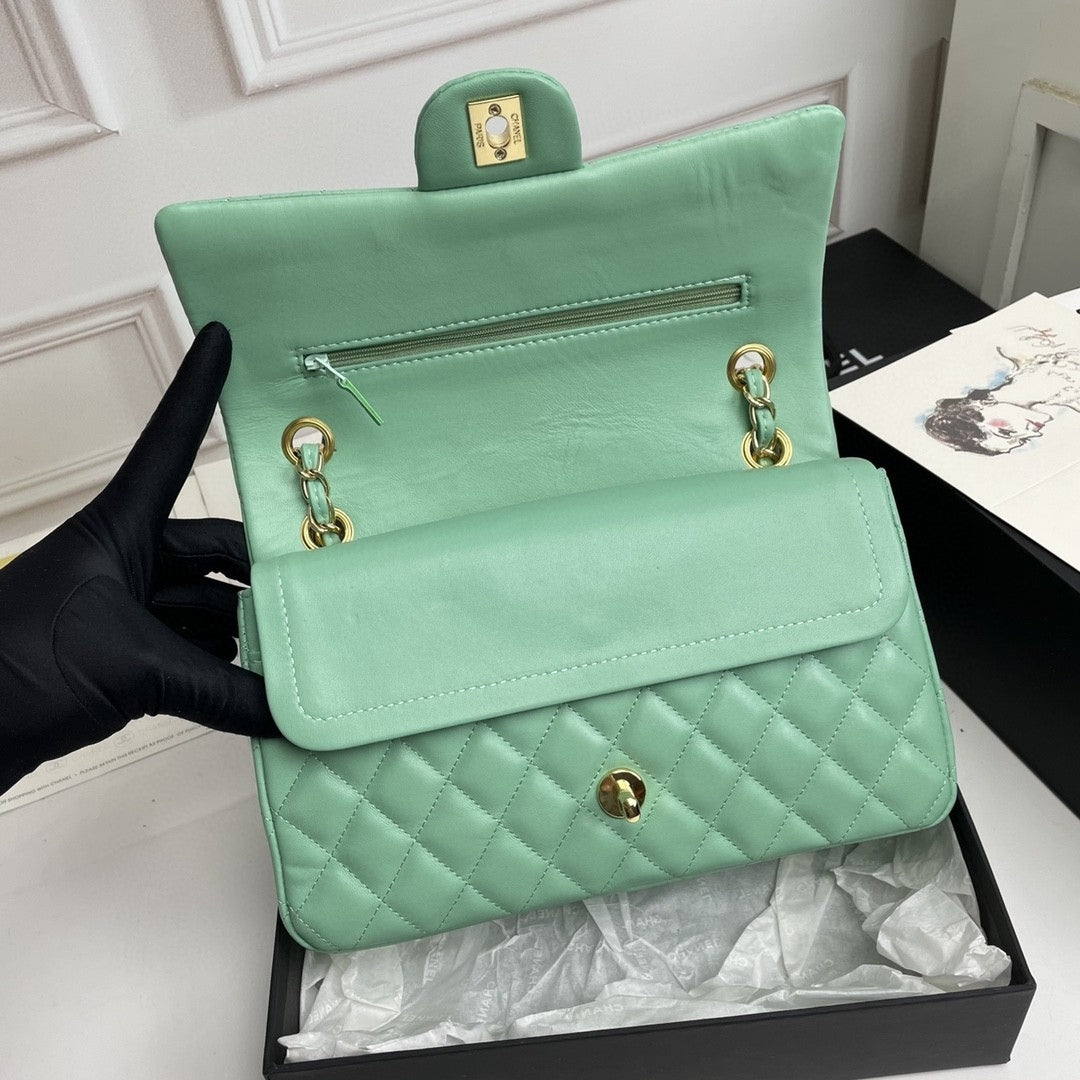 CHN Classic Light Green Bag with Gold 25cm