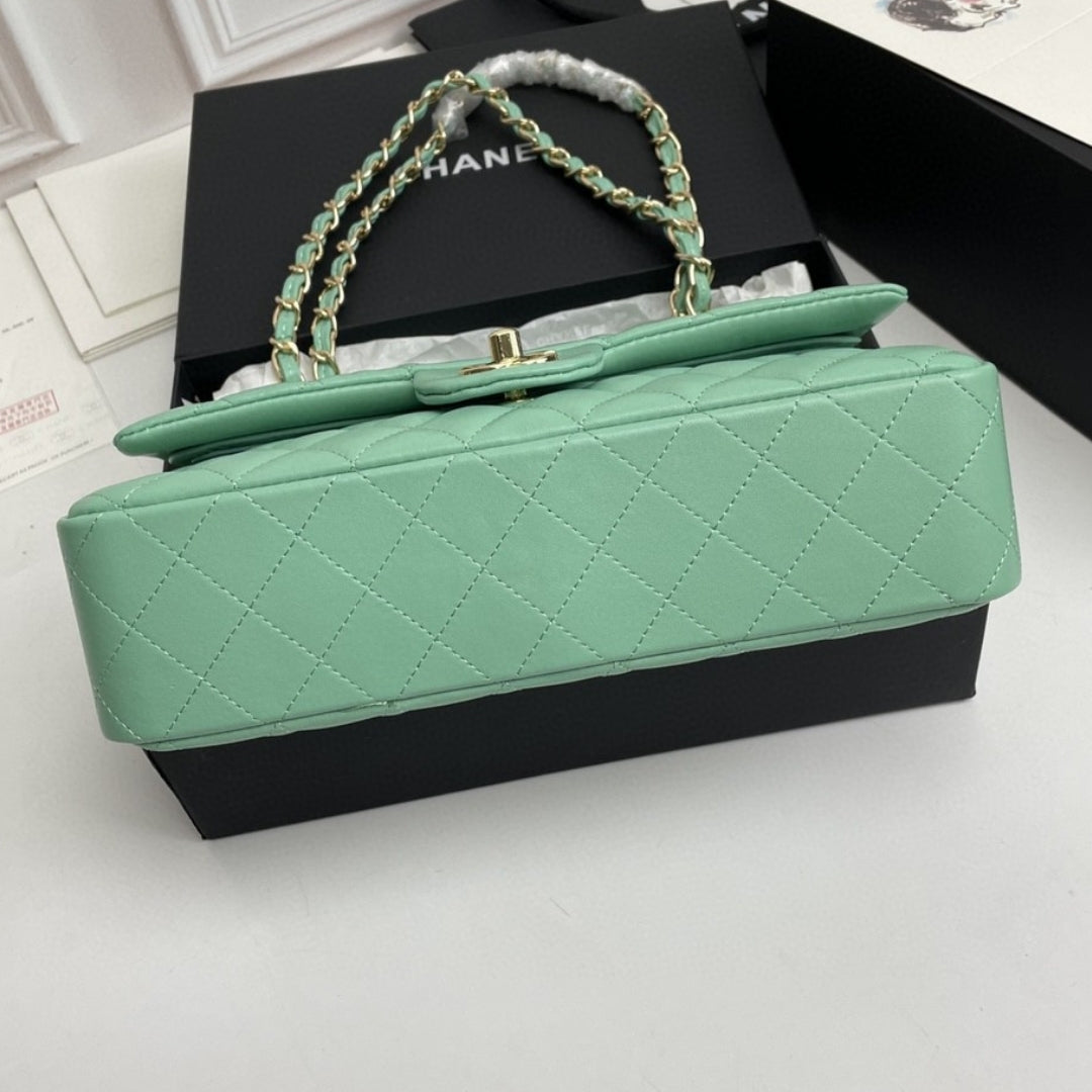 CHN Classic Light Green Bag with Gold 25cm