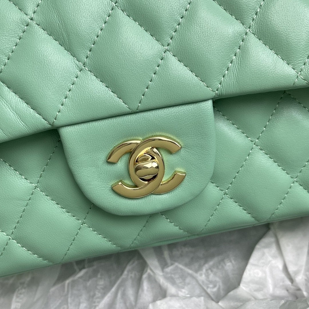CHN Classic Light Green Bag with Gold 25cm