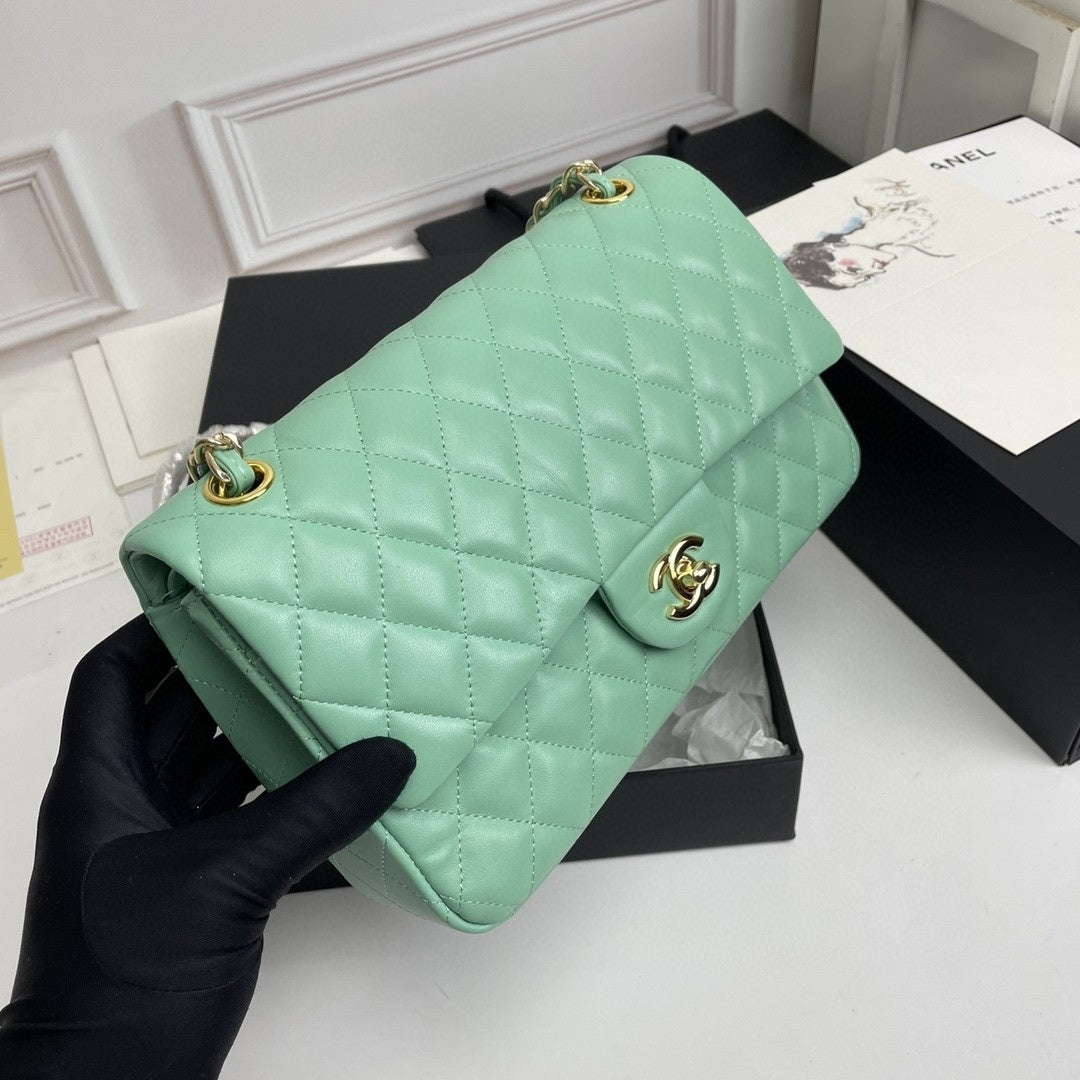 CHN Classic Light Green Bag with Gold 25cm