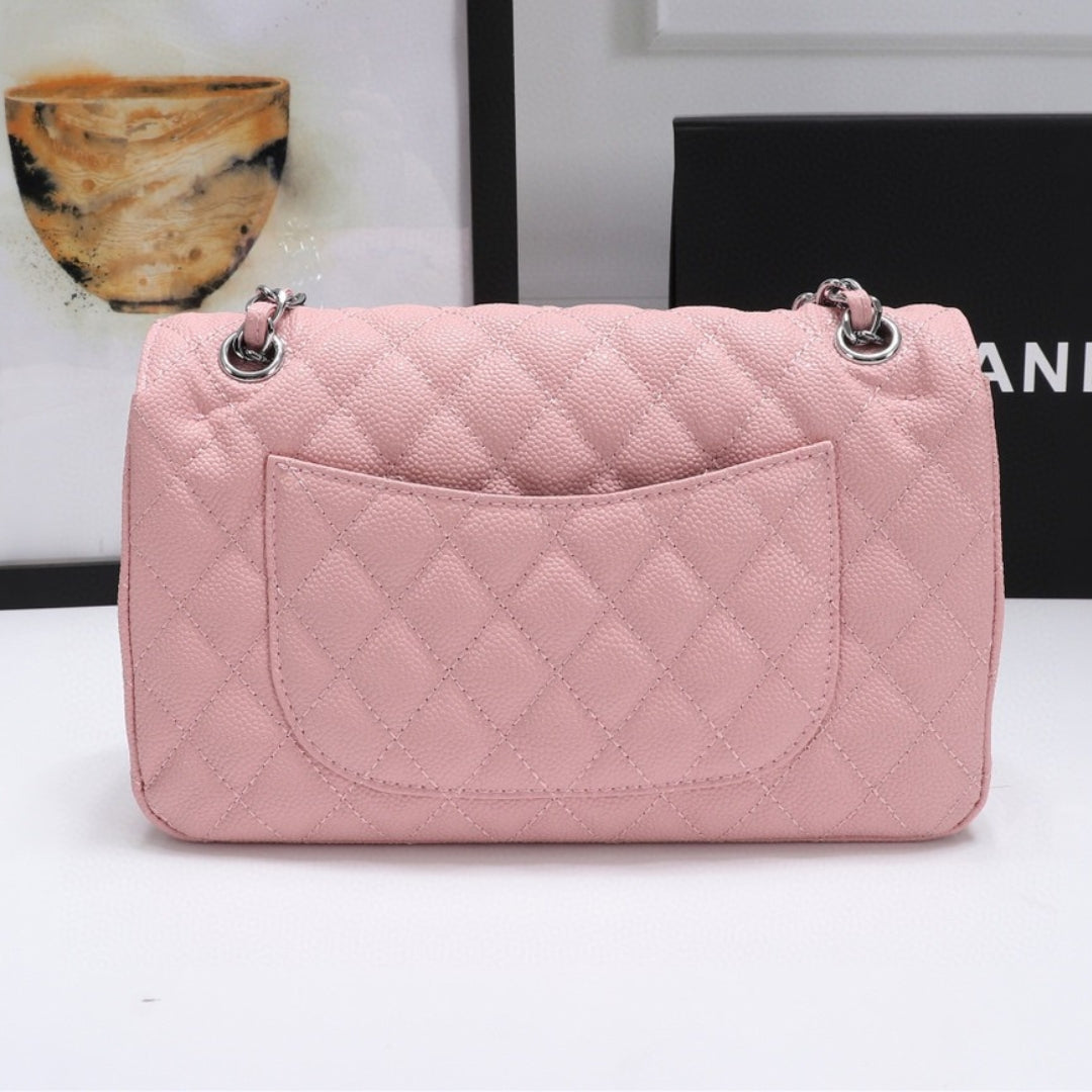 CHN Classic Bag with Pink and Silver Details 25cm
