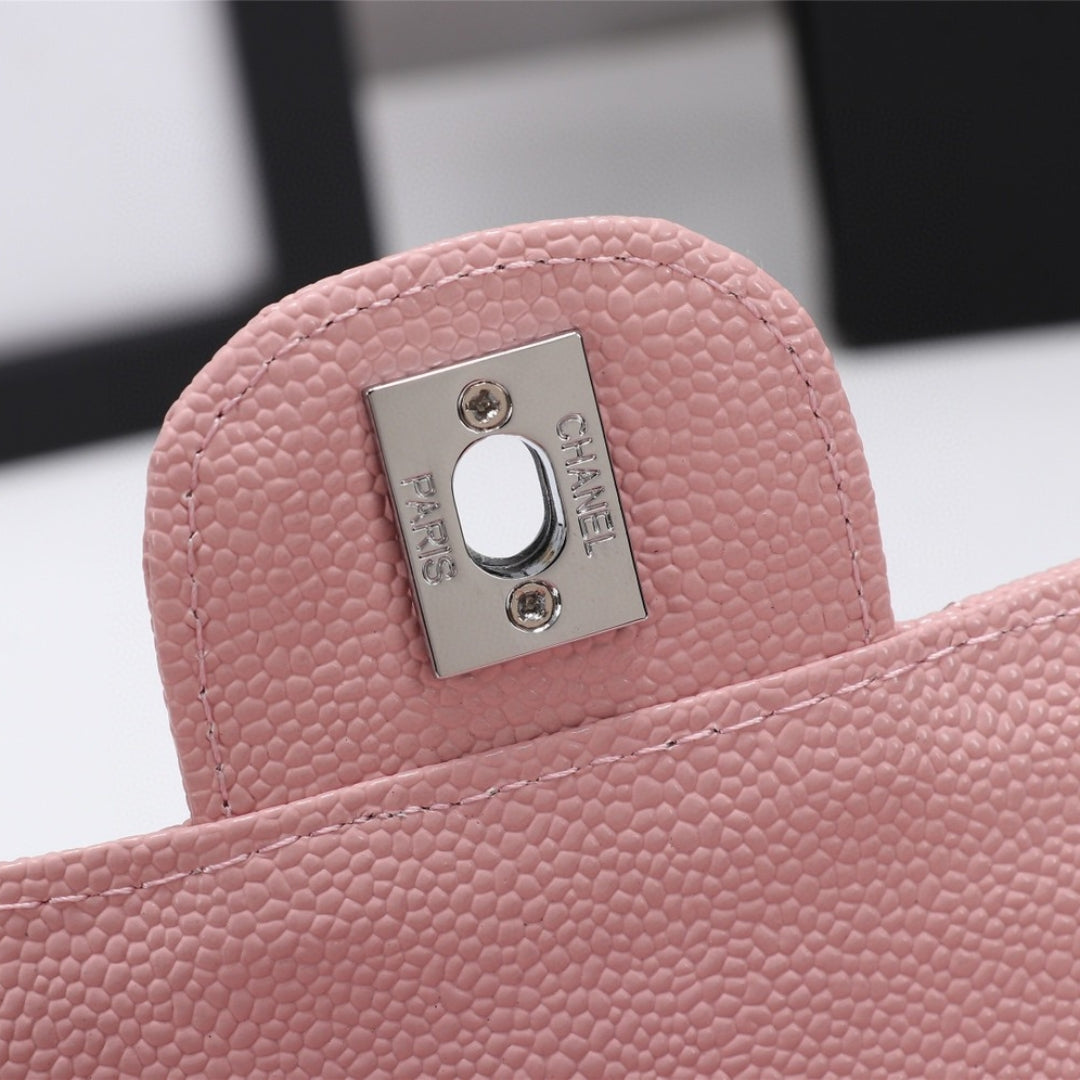CHN Classic Bag with Pink and Silver Details 25cm