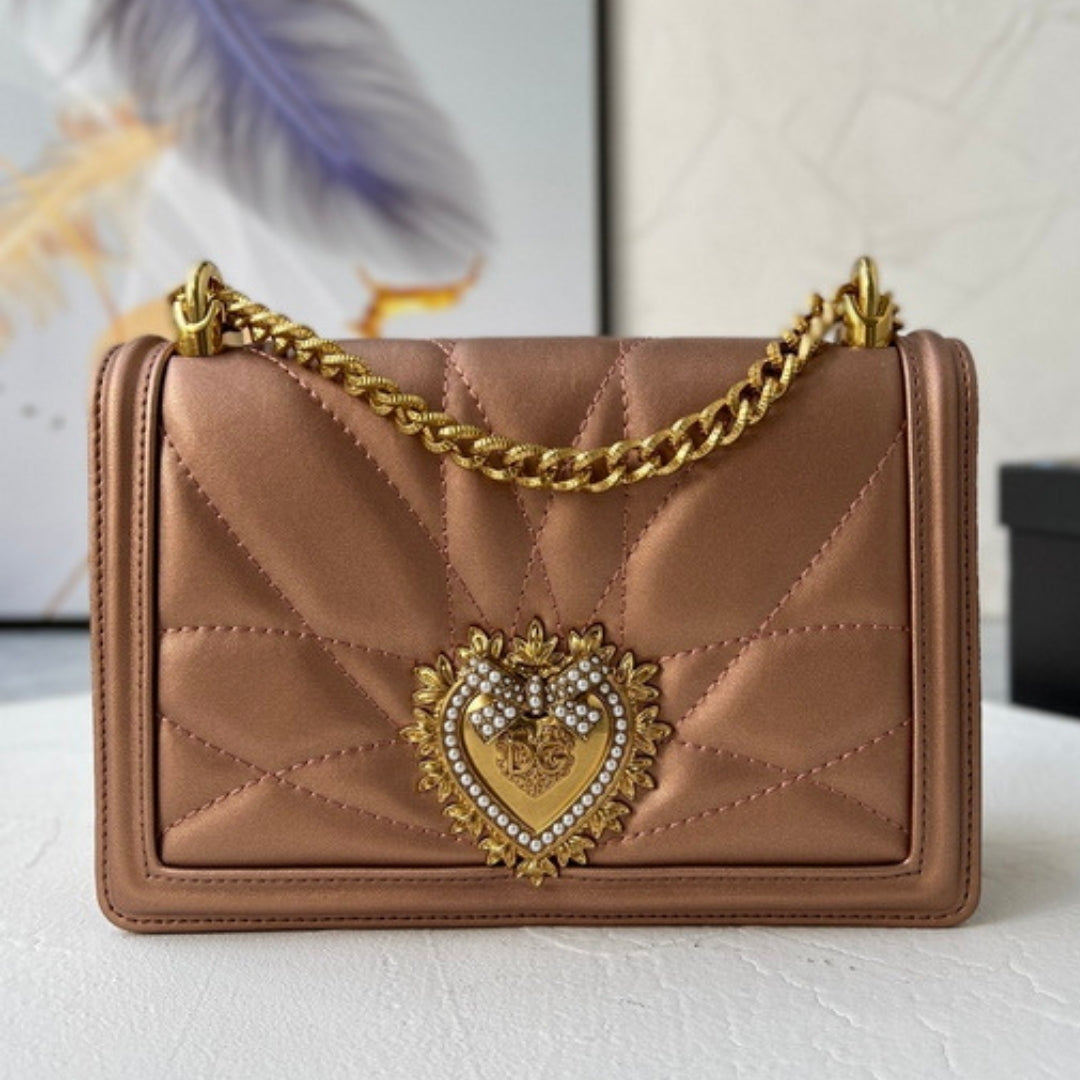 Bolsa DG Devotion Pequena Marrom 21cm