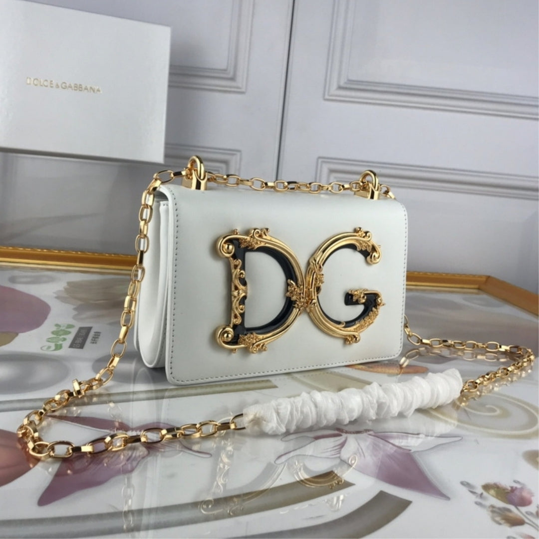 DG Girls White Crossbody Bag 21cm